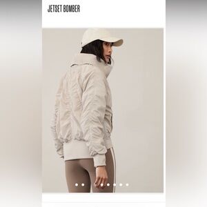 Athleta Jetset Bomber Jacket New With Tags - Medium, Abalone Grey
